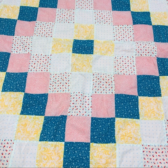Handmade Patchwork Quilt Cotton Baby Blanket - Picture 3 of 6
